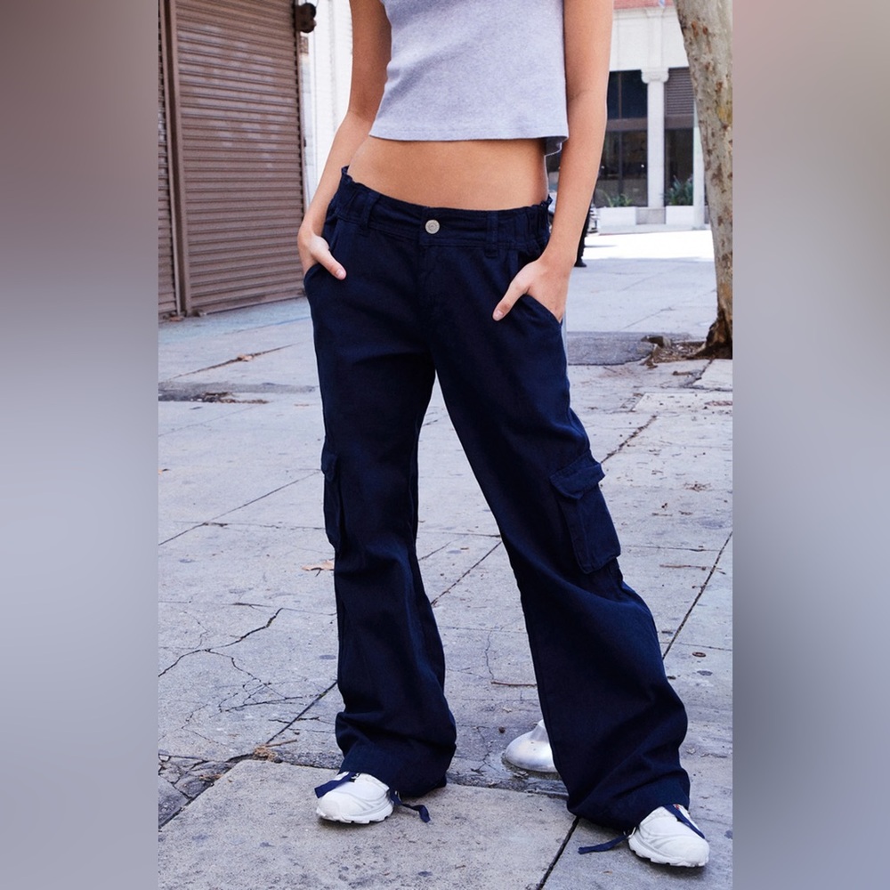 John Galt Navy Kimmy Low Rise Cargo Pants